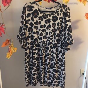 Boohoo Cheetah Smock Dress
